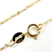 14K Yellow Solid Gold Flat Bar and Singapore Link Necklace